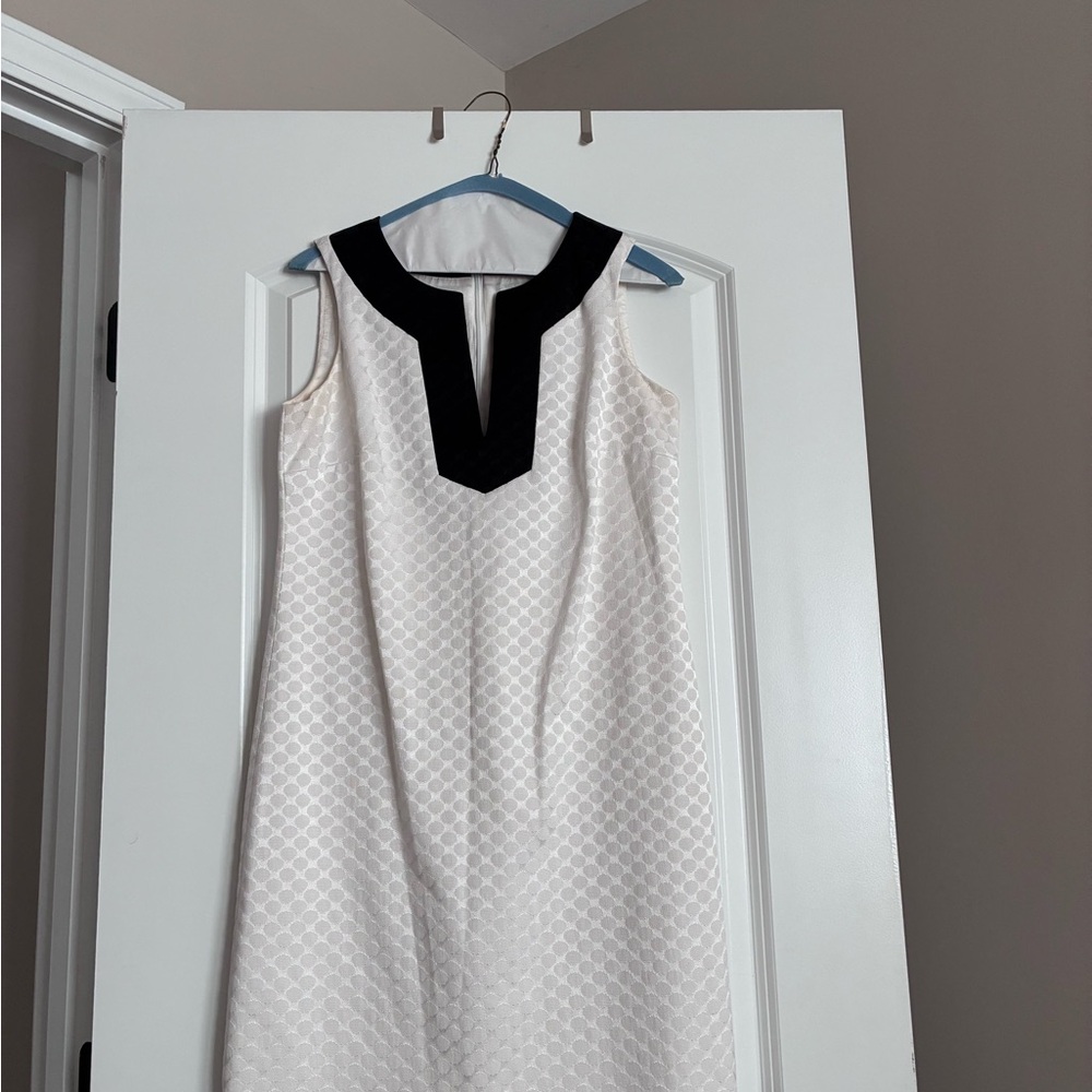Michael Kors, white & black sleeveless dress.
